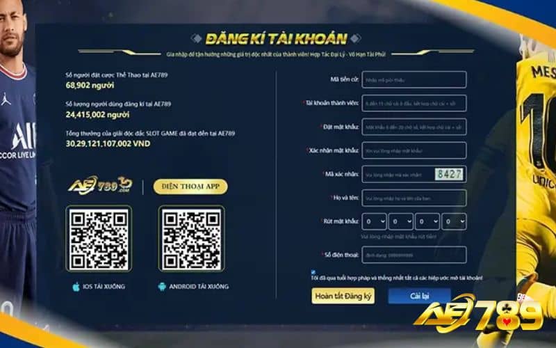 Điền thông tin đăng ký AE789 vào biểu mẫu cung cấp Điền thông tin đăng ký AE789 vào biểu mẫu cung cấp